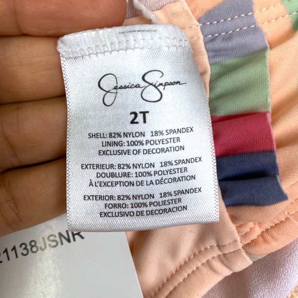 Jessica Simpson Striped Ruffle Two-Piece Swimsuit - Picture 13 of 16